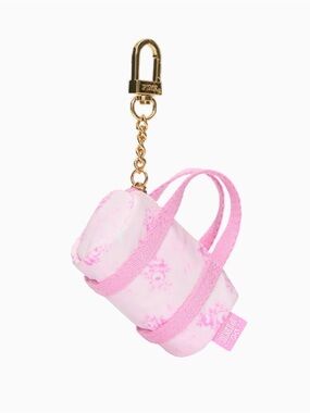 PINK X LoveShackFancy Mini Duffle Keychain Charm Pink Roses /Flowers